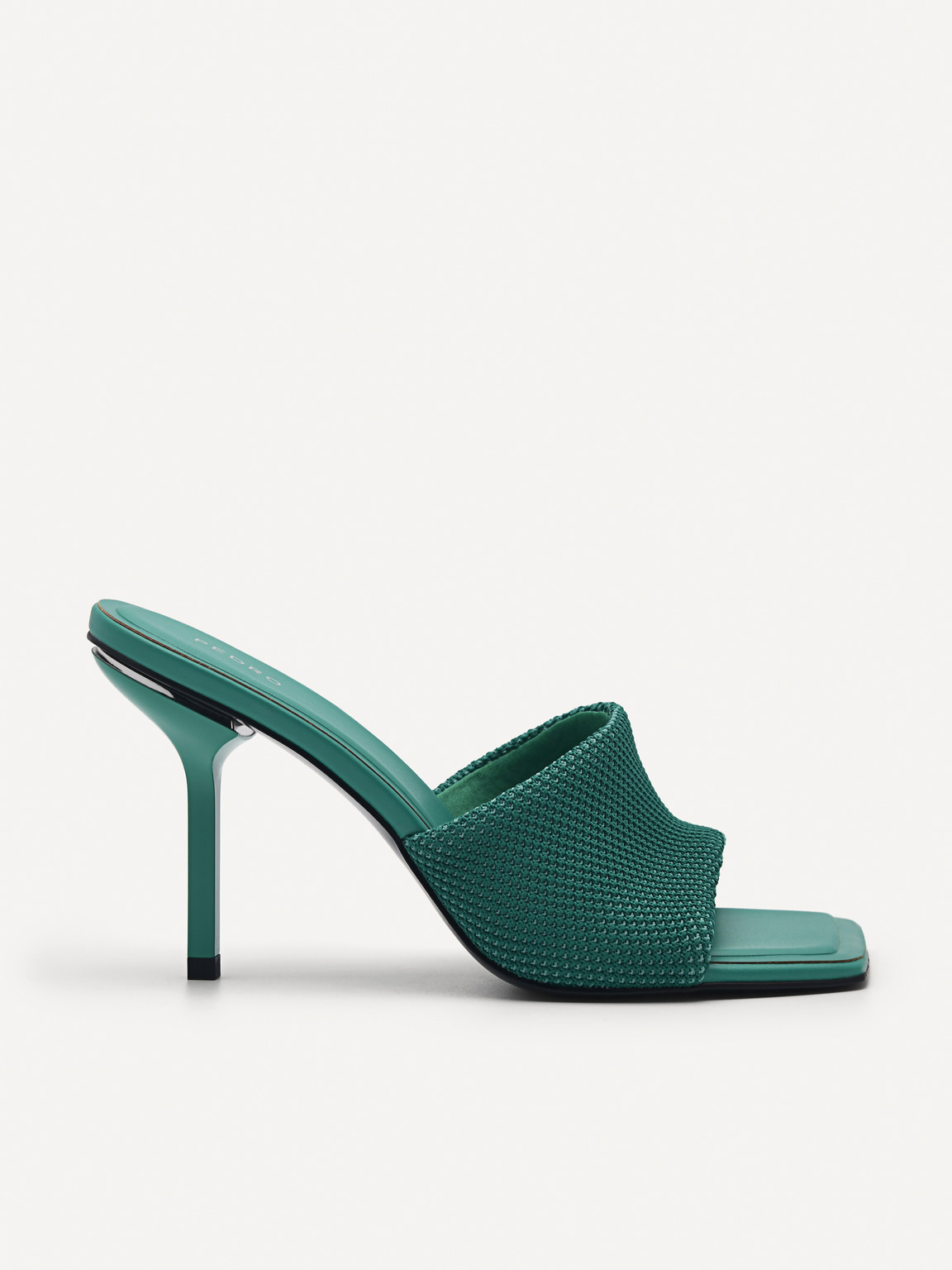 Maria Fabric Heel Sandals, Green