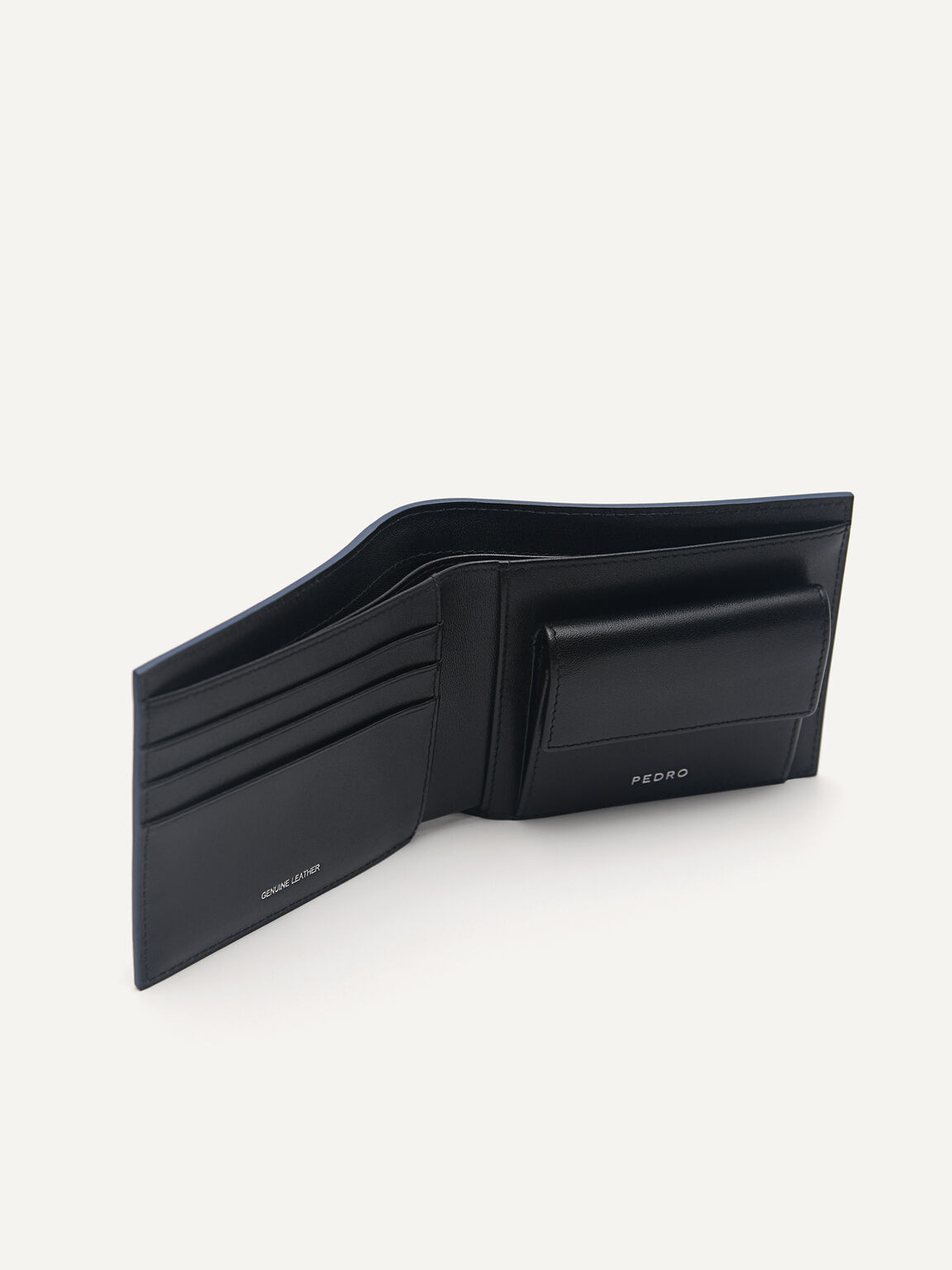 Leather Wallet, Navy