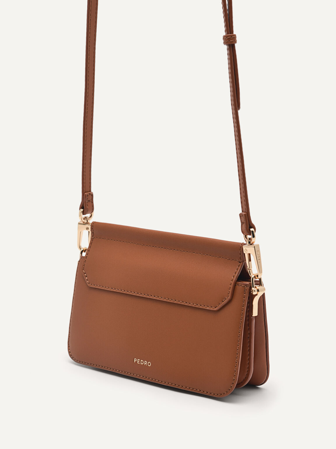 PEDRO Icon Mini Leather Shoulder Bag, Camel
