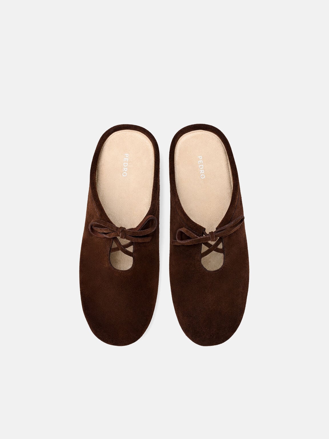 Elise Suede Mules, Dark Brown Suede