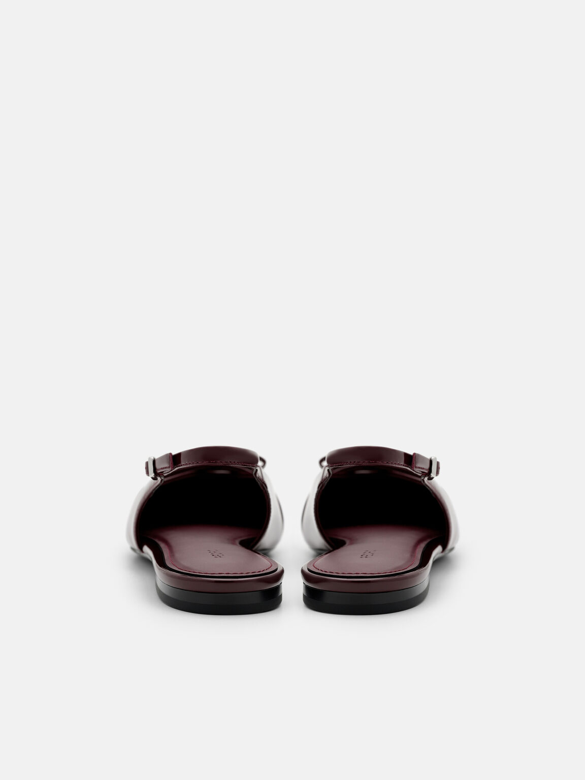 Jeanine Leather Slingback Flats, Burgundy Patent