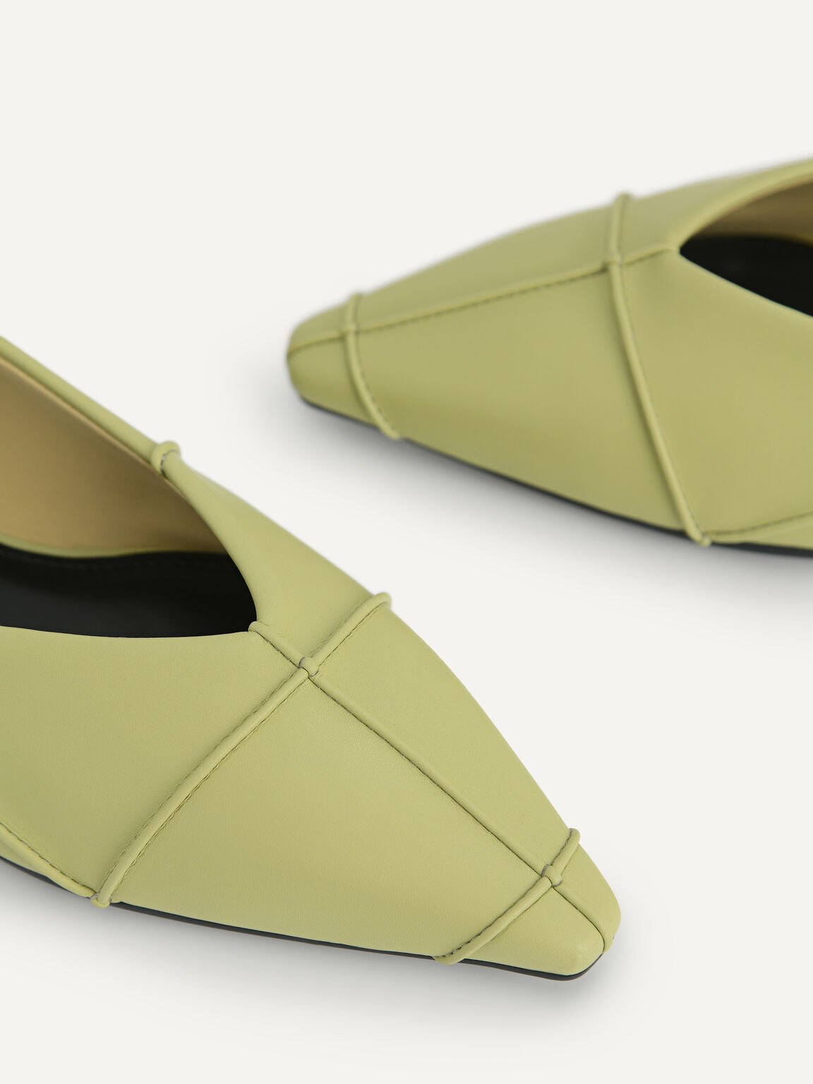 Pointed Toe Flats, Olive