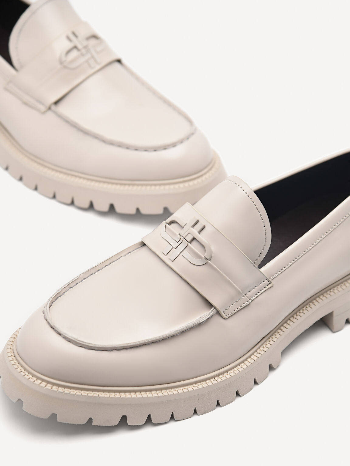 PEDRO Icon Leather Loafers, Taupe