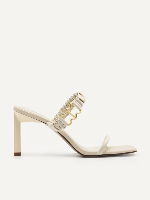 Double Strap Heeled Sandals, Sand