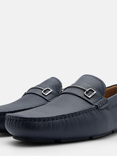 Casey Leather Driving Shoes, Navy