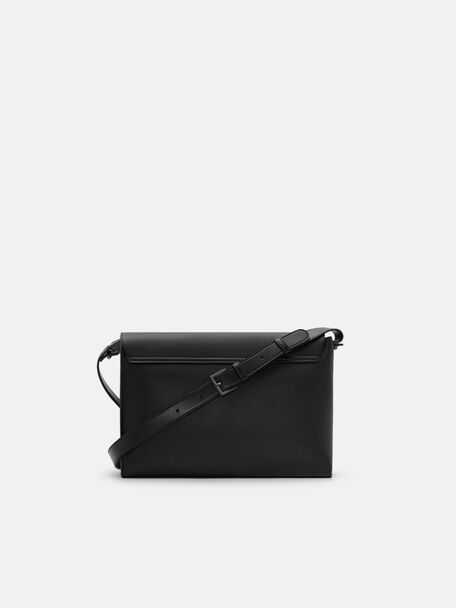 Leather Crossbody Bag, Black