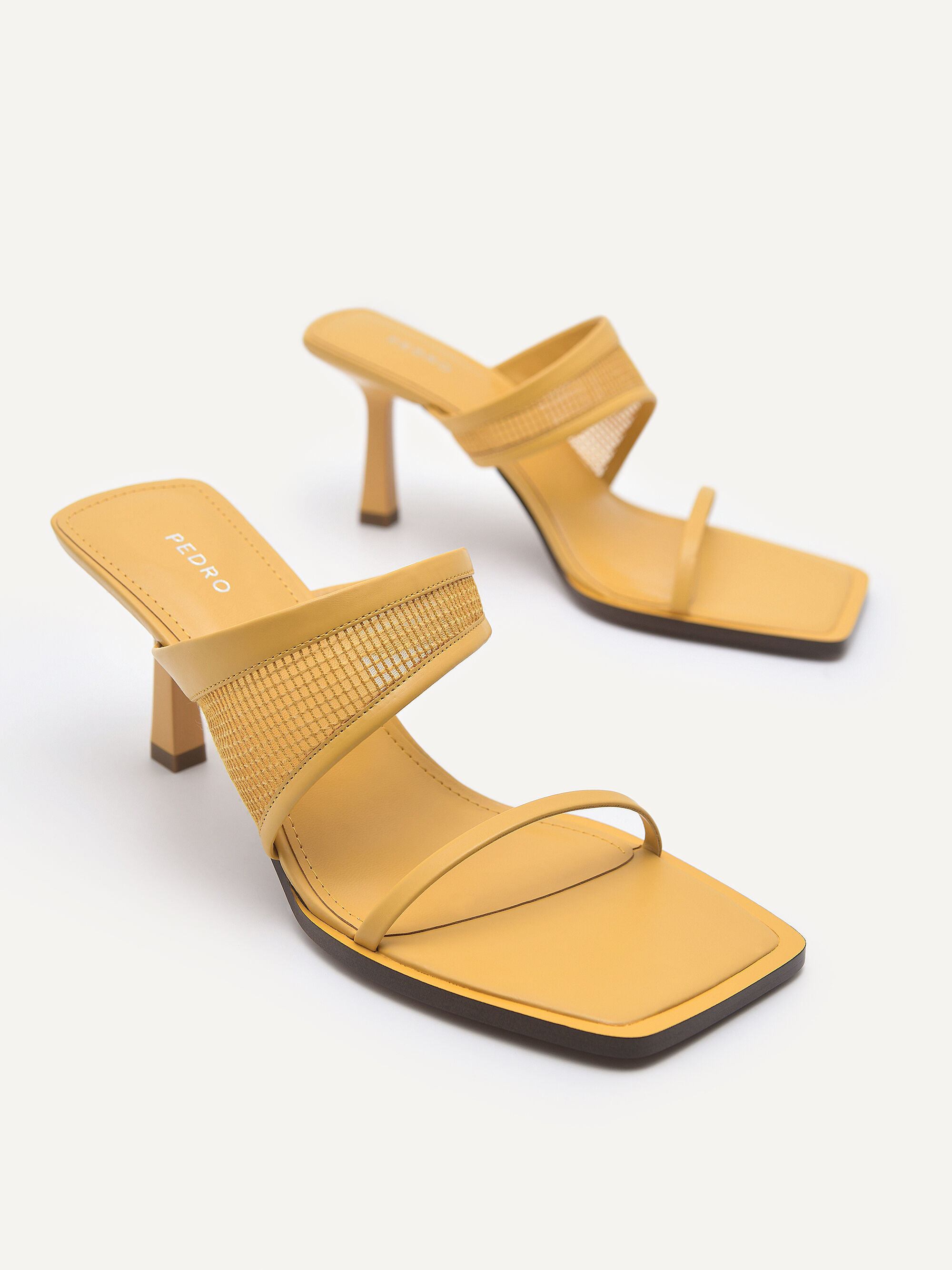 yellow two strap sandals