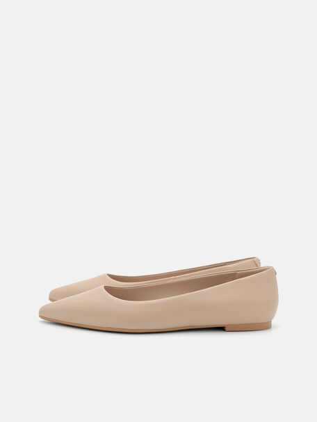 Quinn Leather Flats, Nude