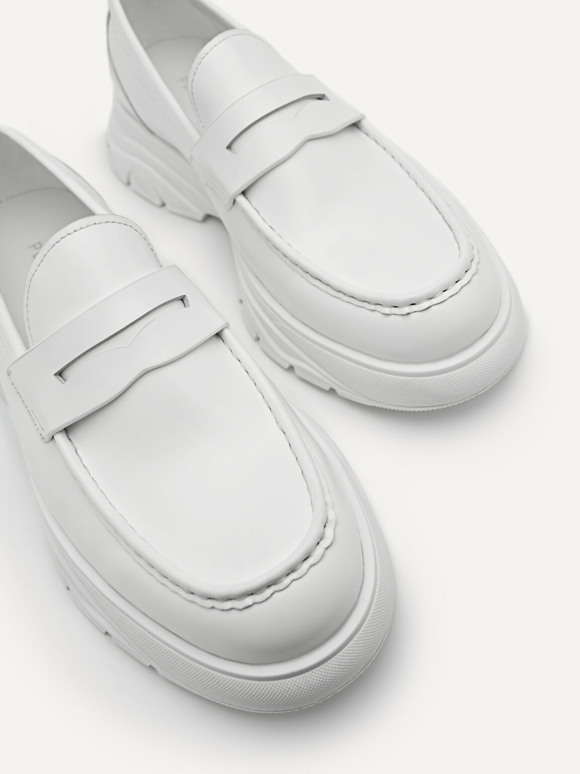 Hybrix皮革便士樂福鞋, 白色
