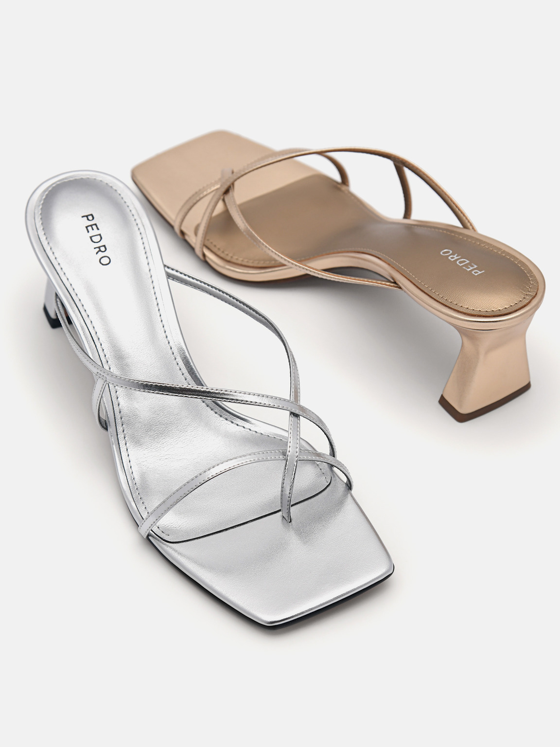 Gwyneth Heel Sandals, Silver