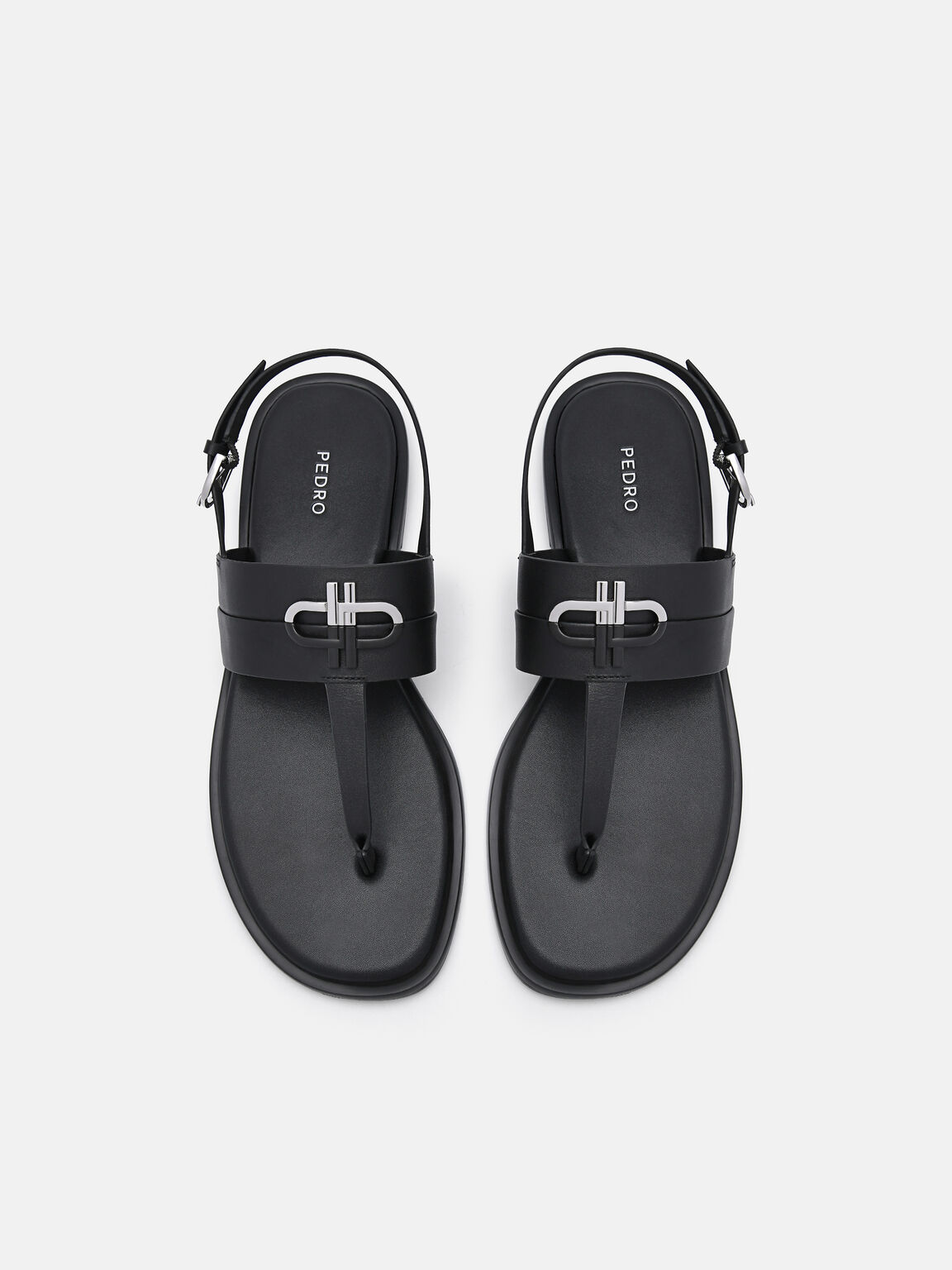 PEDRO Icon Leather Sandals, Black