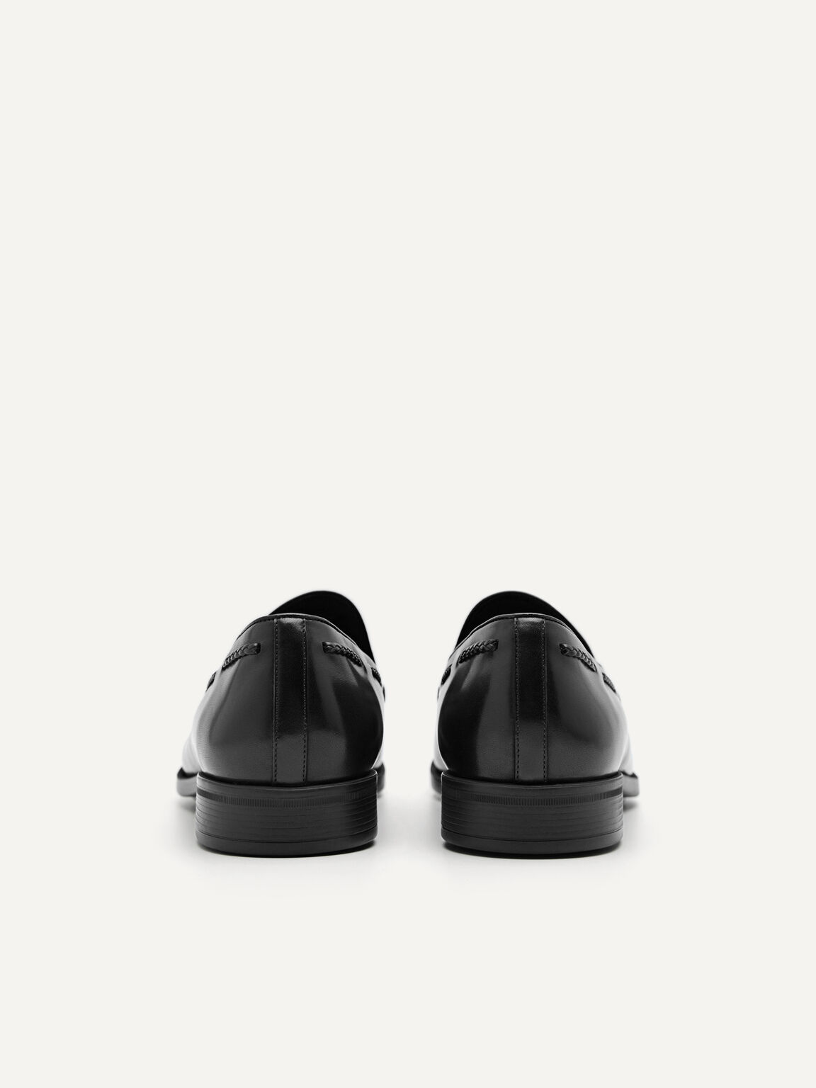 Monk Leather Loafers, Black