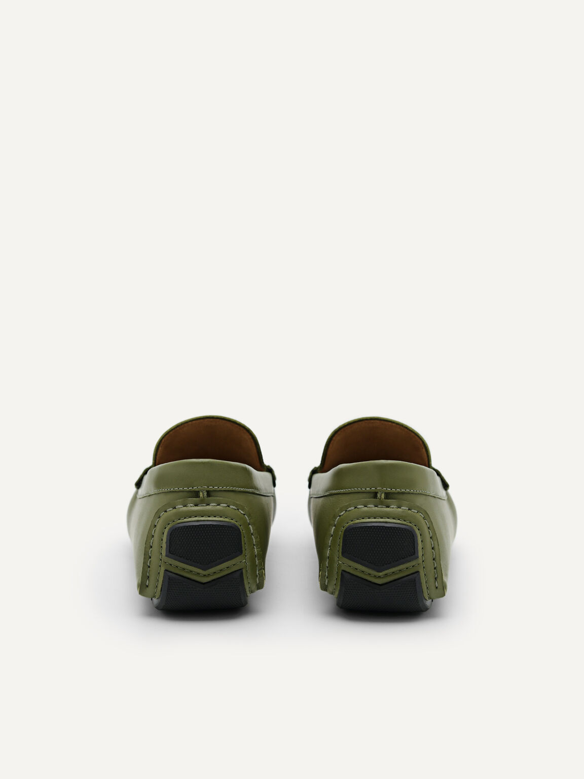 Leather Horsebit Moccasins, Military Green