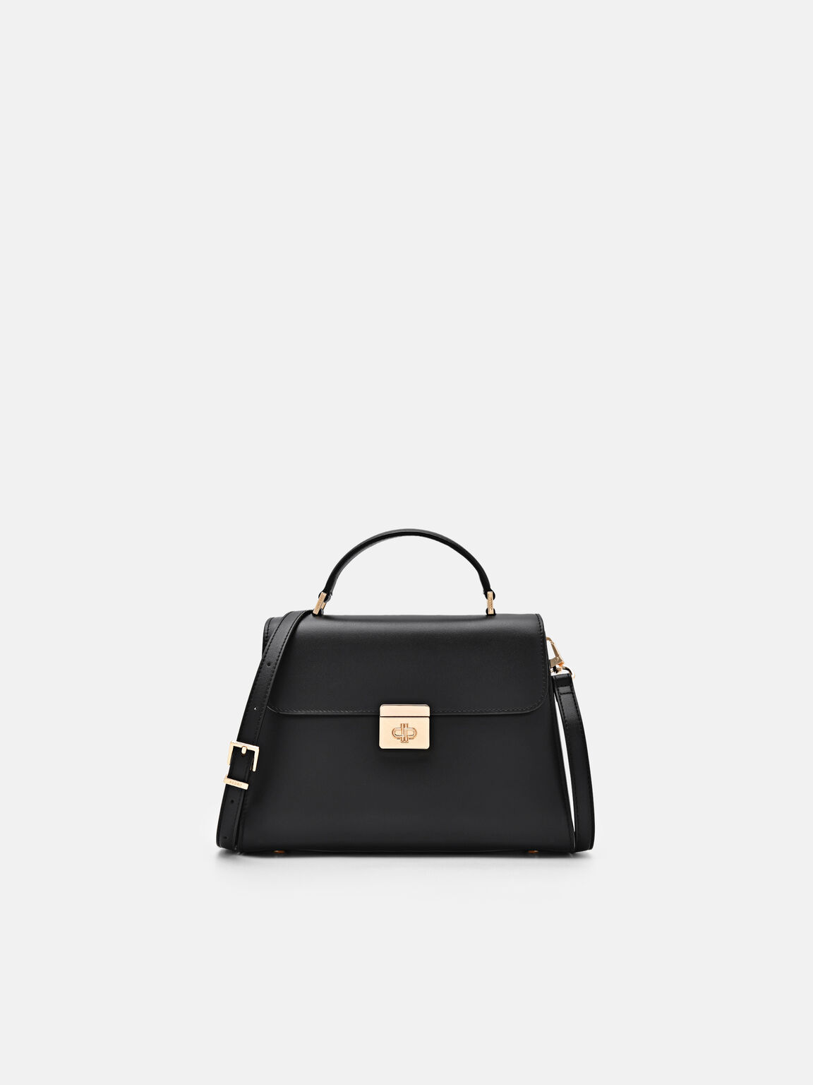 Leather Handbag, Black