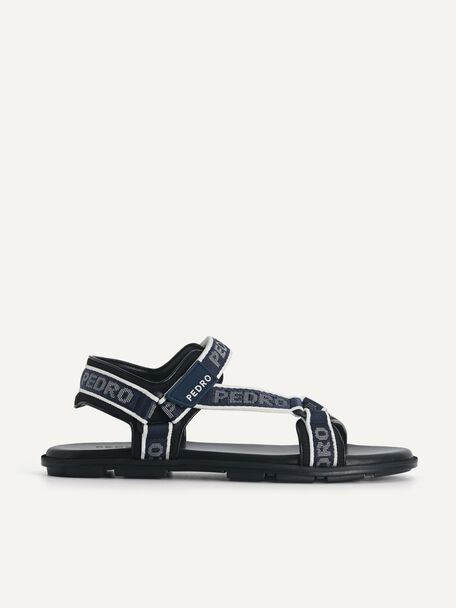 Nylon Velcro Sandals, Navy