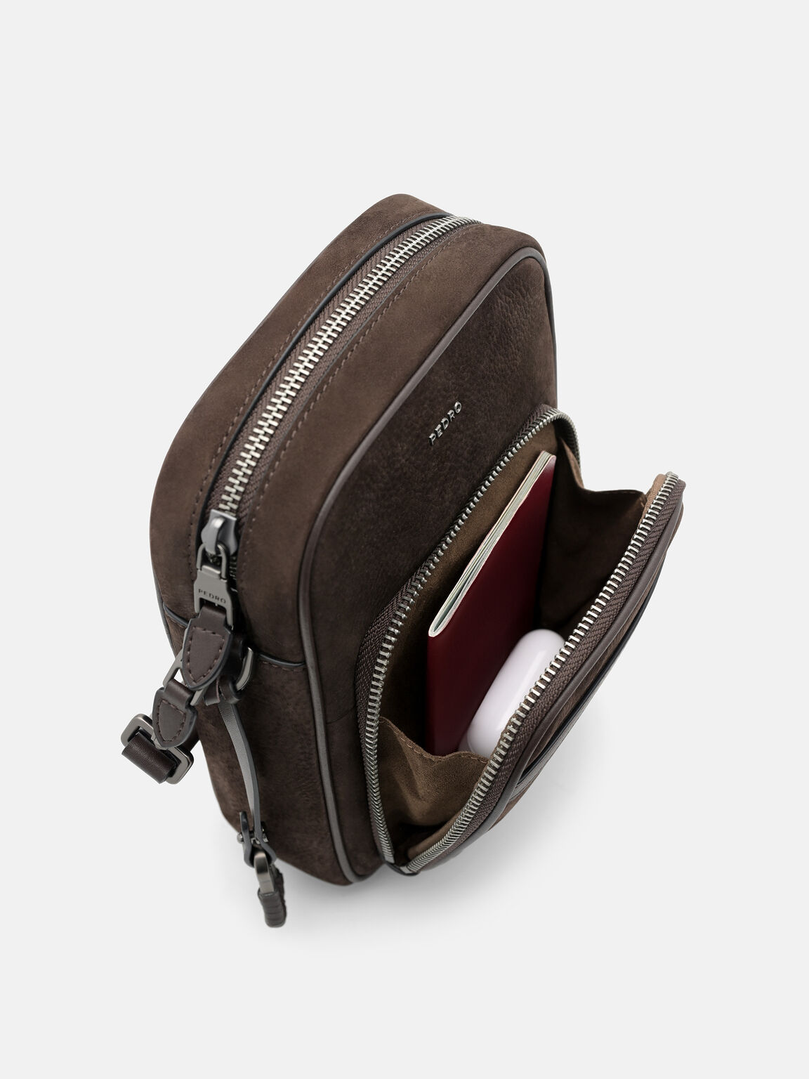Patrice Leather Crossbody Bag, Espresso Brown