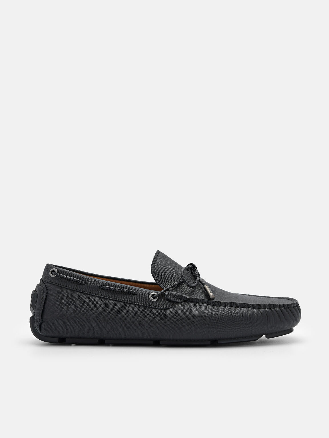 Black Leather Bow Moccasins - PEDRO SG