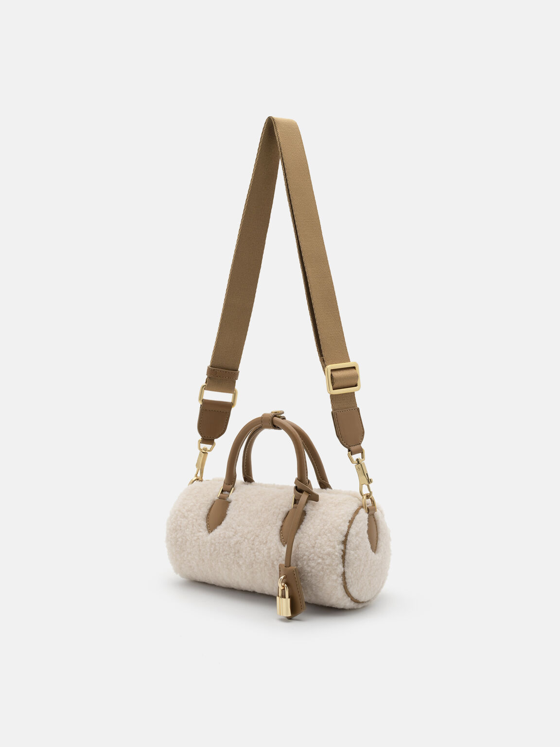 Ilena Faux Fur Bowling Bag, Camel