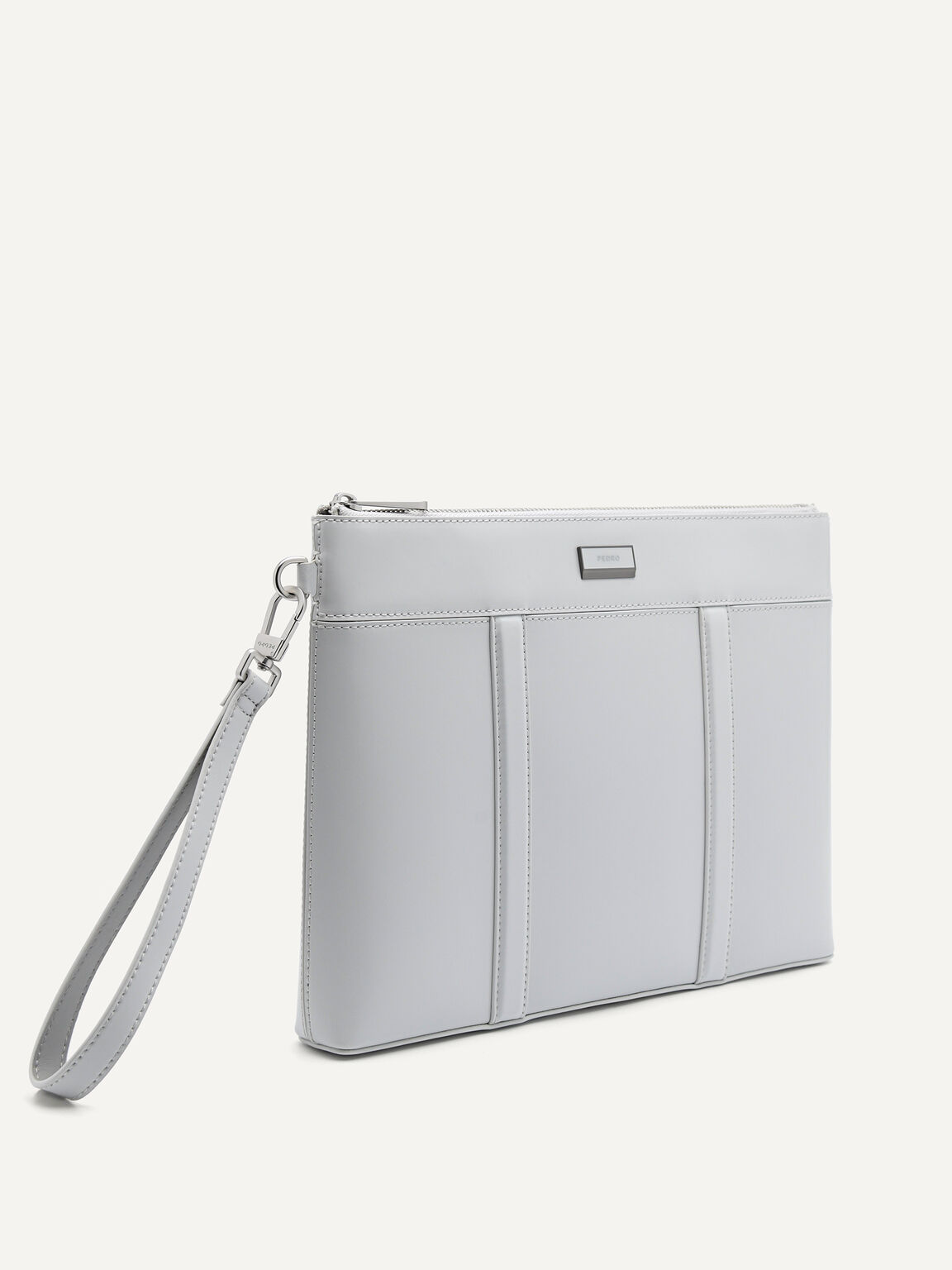 Allen Leather Portfolio Bag, Light Grey
