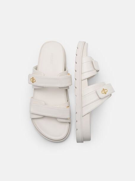 Sanni Slide Sandals, Chalk