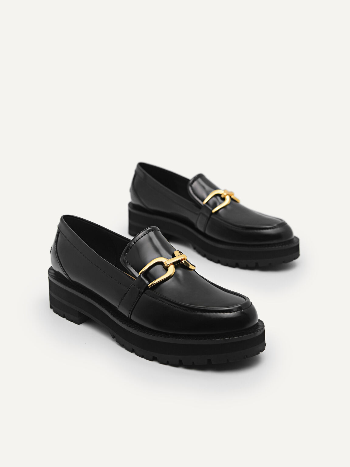 Chunky Loafers with Chain Detail, Black