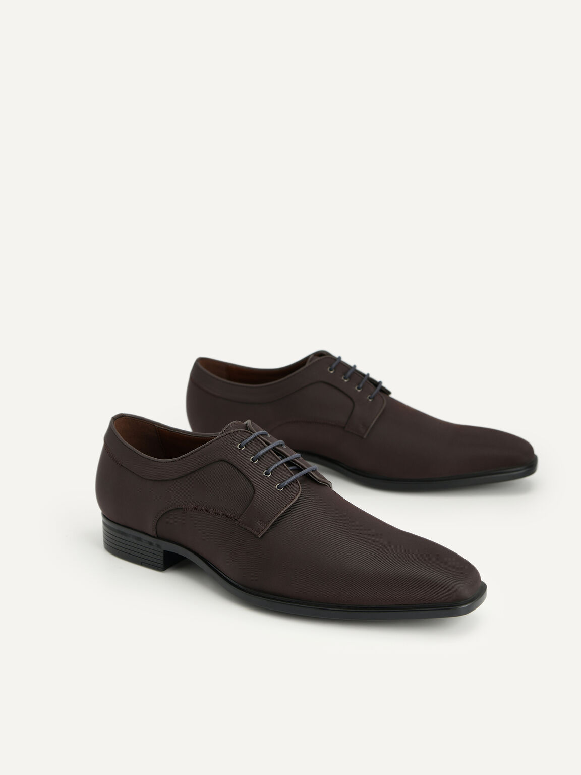 Pointed Square Toe Derby Shoes, Dark Brown
