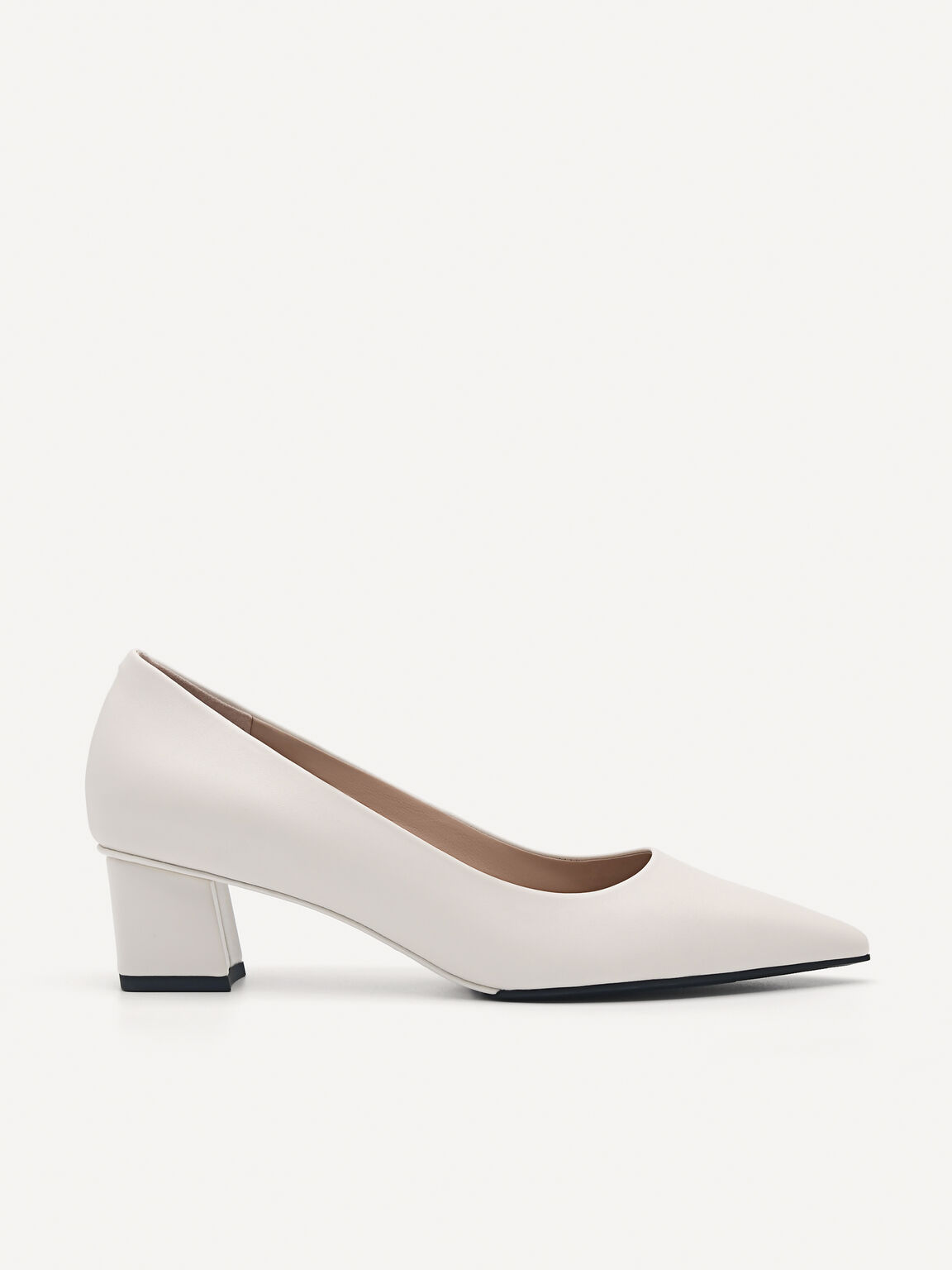 Chalk Ines Leather Pumps - PEDRO SG