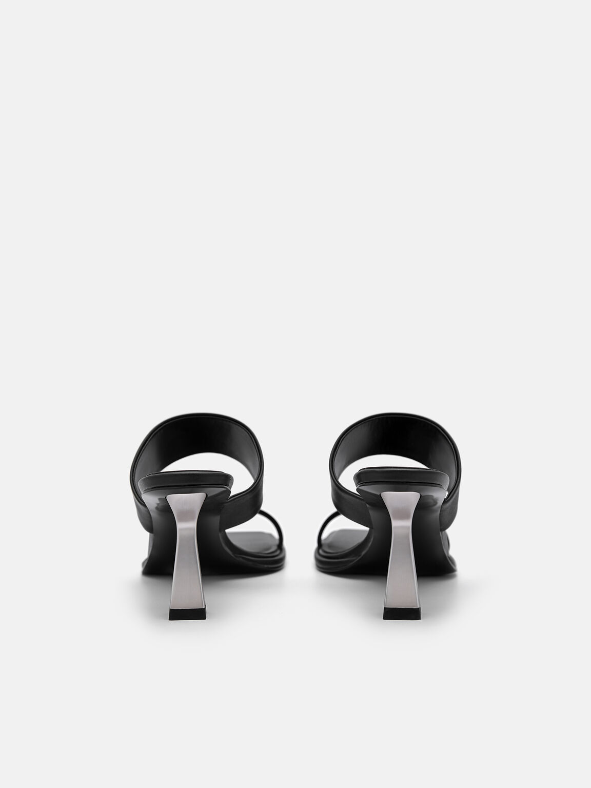 Amelie Leather Heel Sandals, Black
