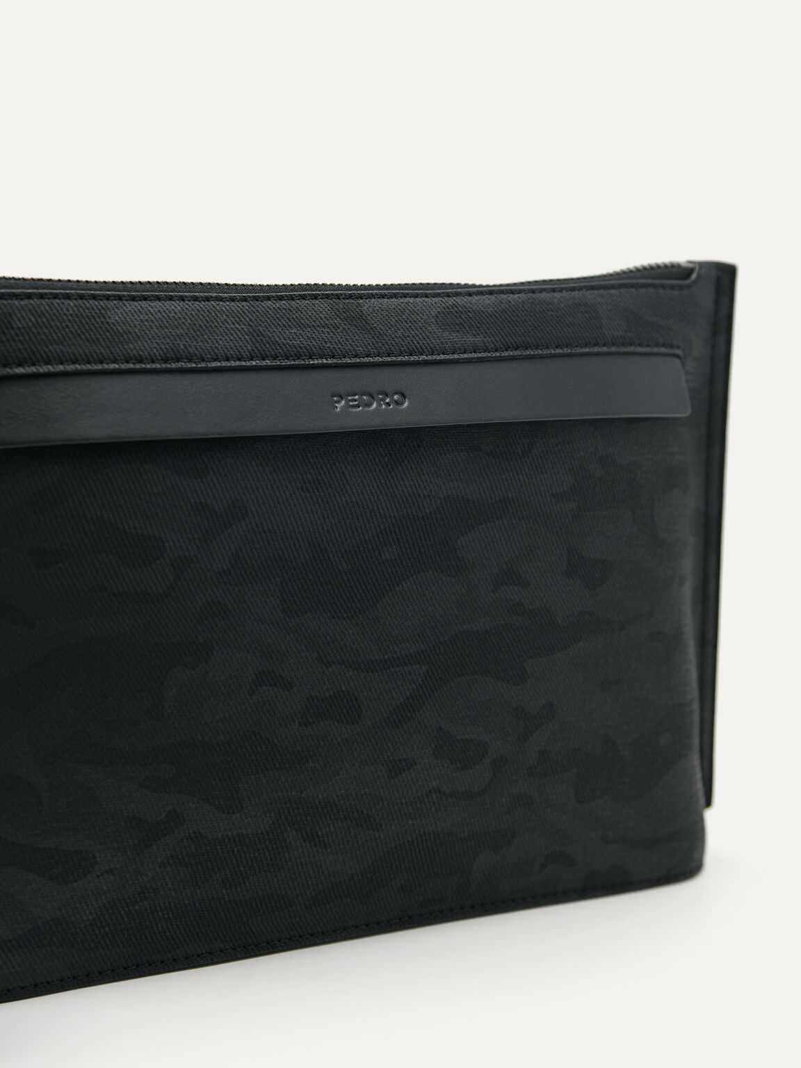 Synthetic Leather Clutch, Black