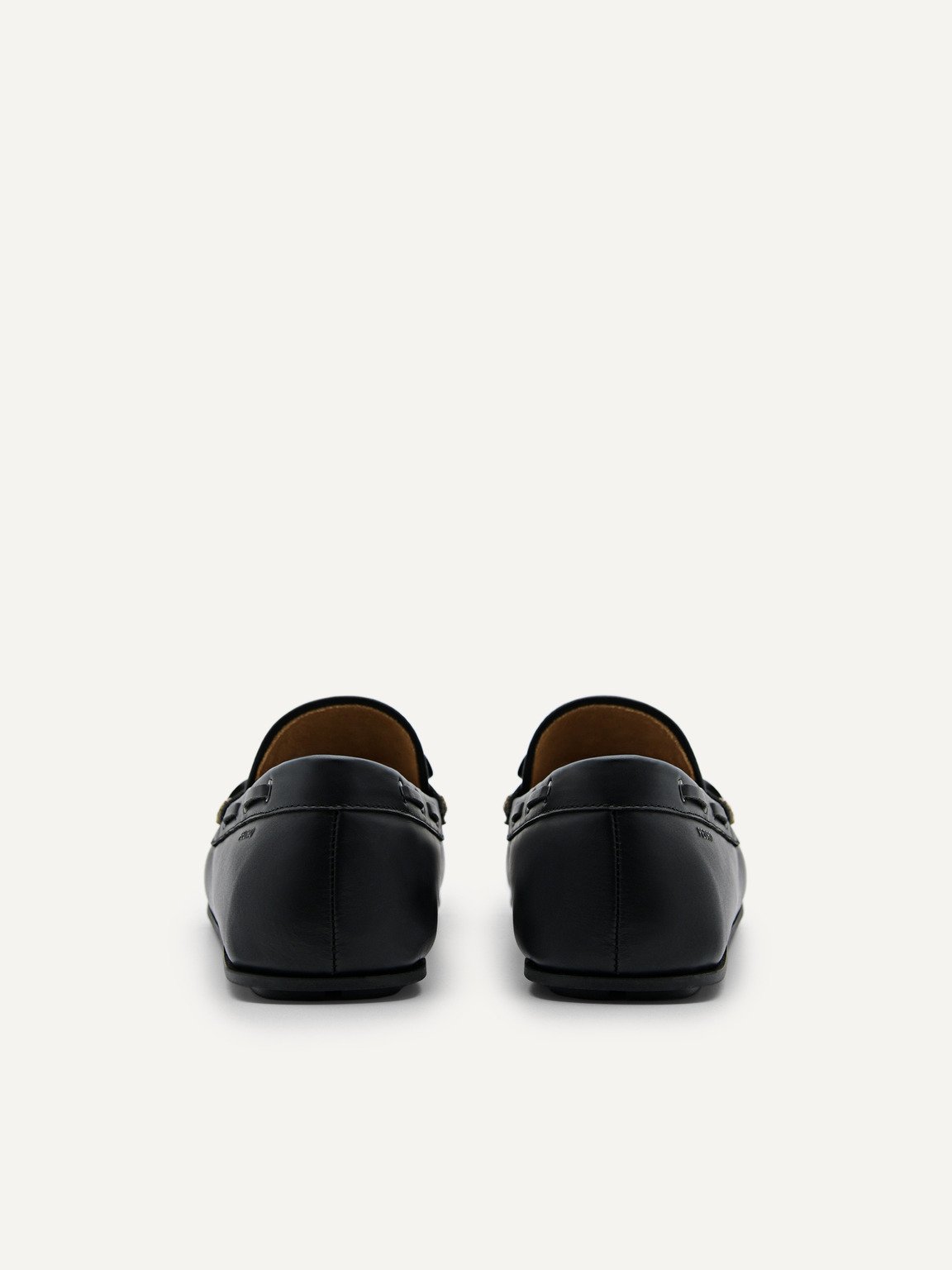 Leather Bow Driving Shoes, Black