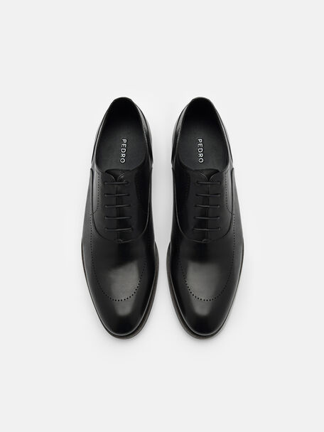 Leather Brogue Oxford Shoes, Black