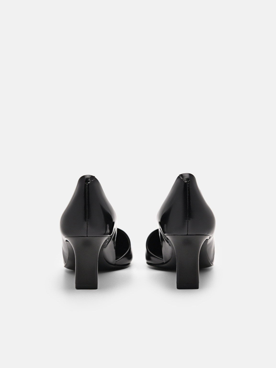 Rocco Leather Heel D'Orsay Pumps, Black