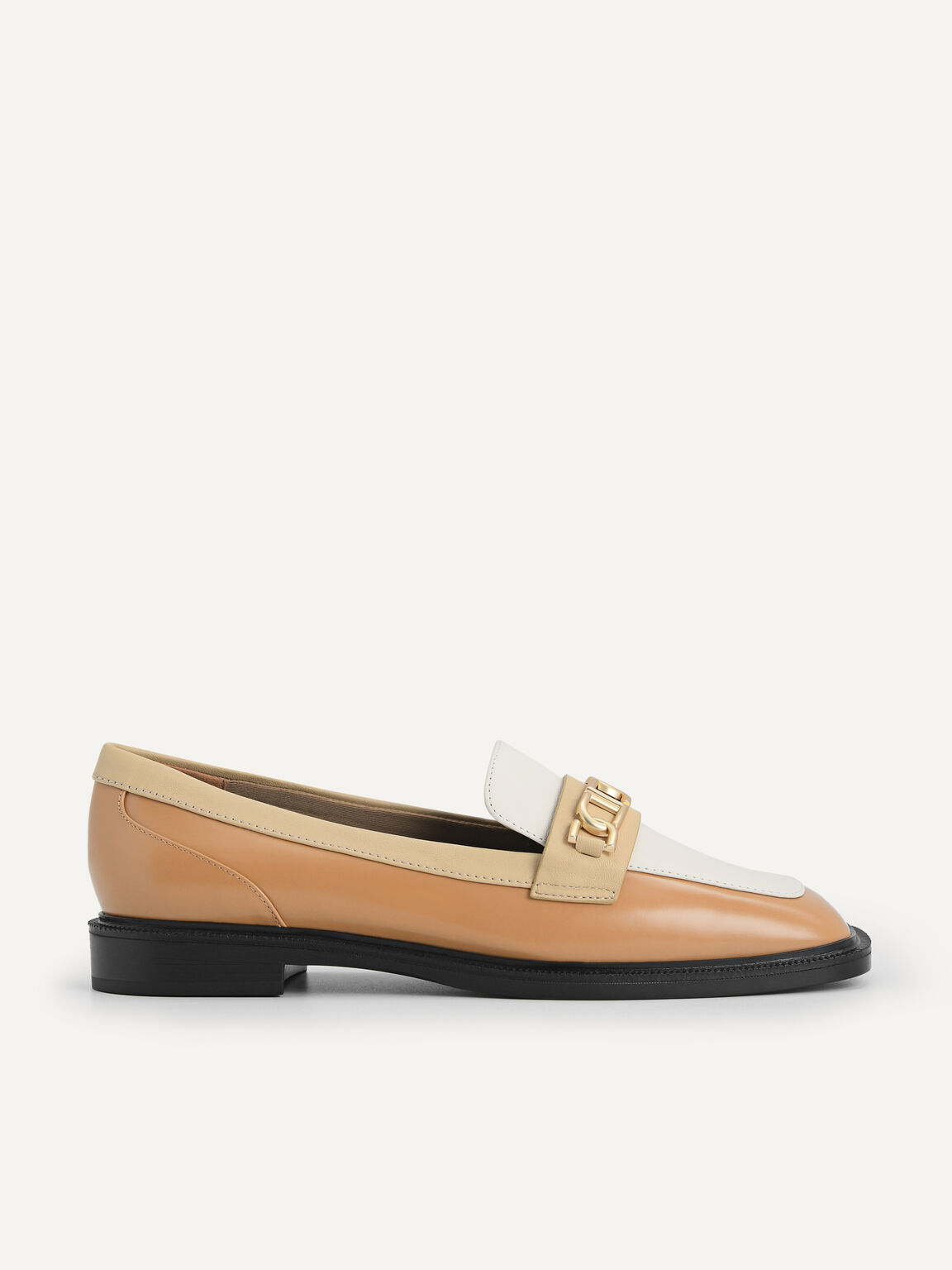 Icon Leather Square Toe Loafers, Camel