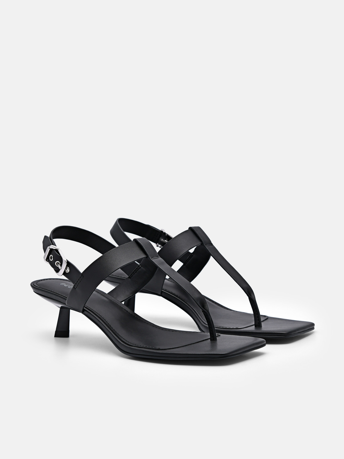 Helix Heel Sandals, Black