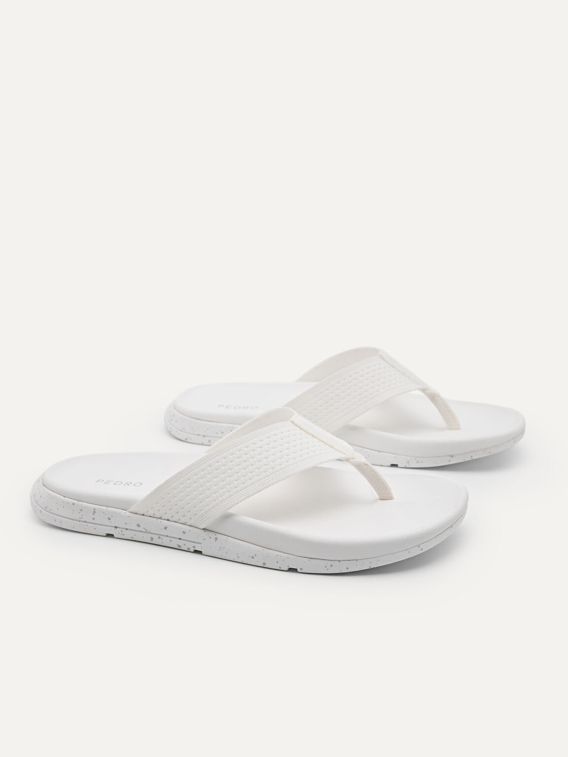 Knitted Lightweight Thong Sandals, White