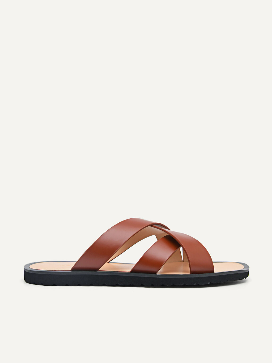 Dune Cross Strap Sandals, Brown