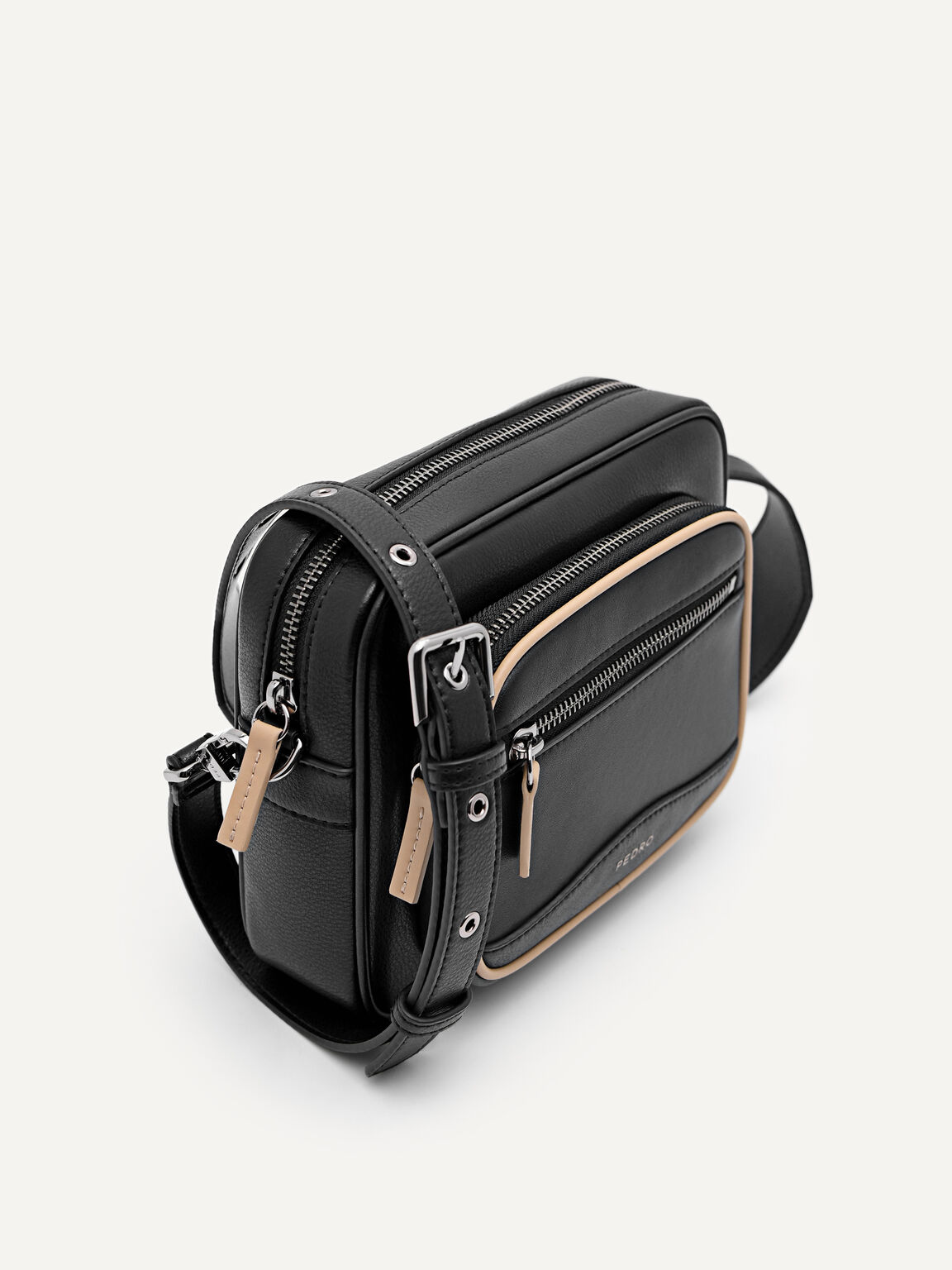 Two-Tone Sling Bag, Black