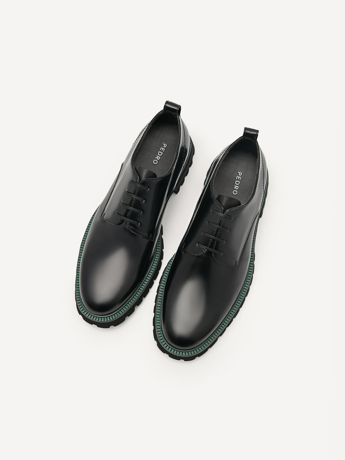 Hendrix Leather Derby Shoes, Black