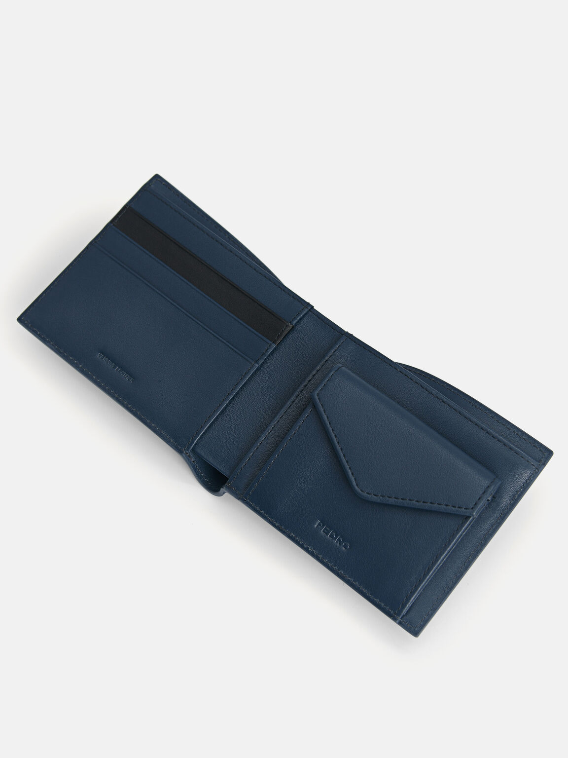 Leather Bi-Fold Wallet (RFID), Navy