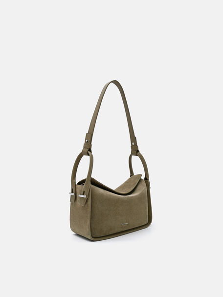 Suede Demi Bag, Olive Suede
