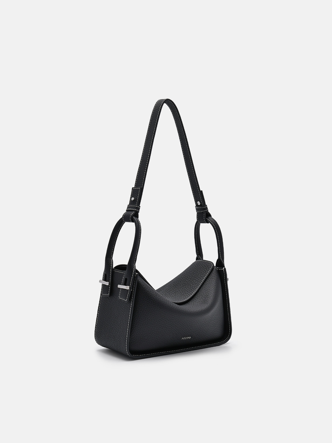 Demi Leather Shoulder Bag, Black