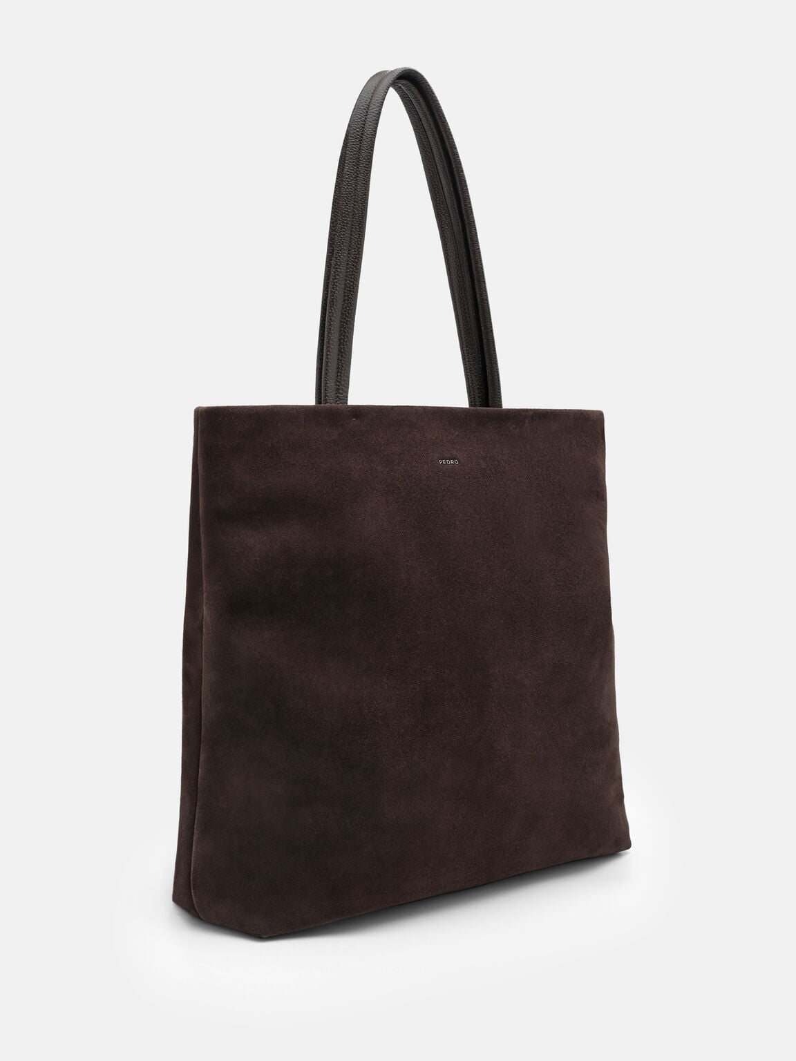 Asher Suede Tote Bag, Espresso Brown Suede