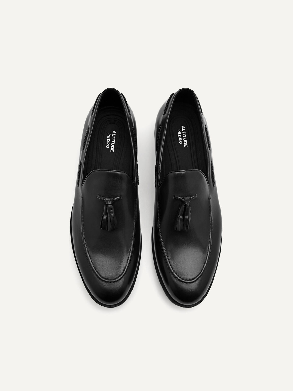 Monk Leather Loafers, Black