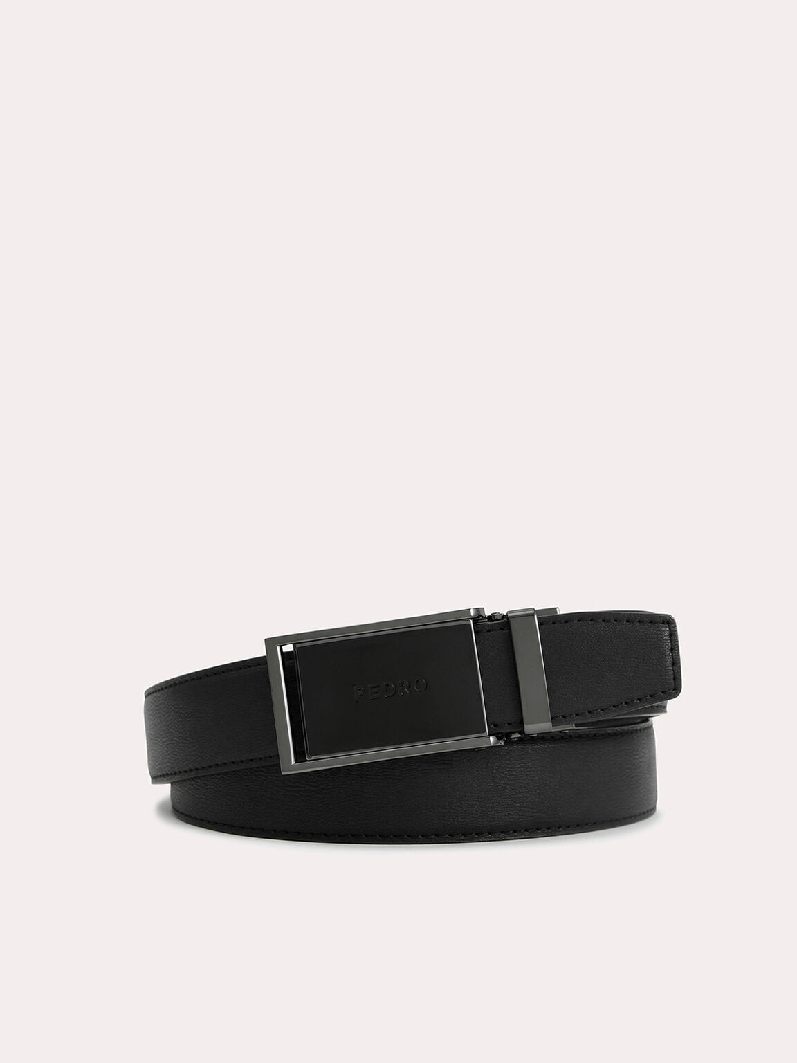Leather Automatic Buckle Belt, Black