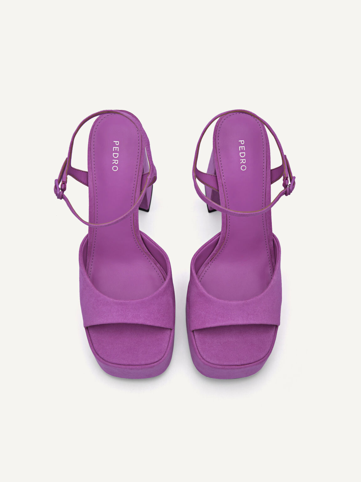 Selma Platform Heel Sandals, Berry