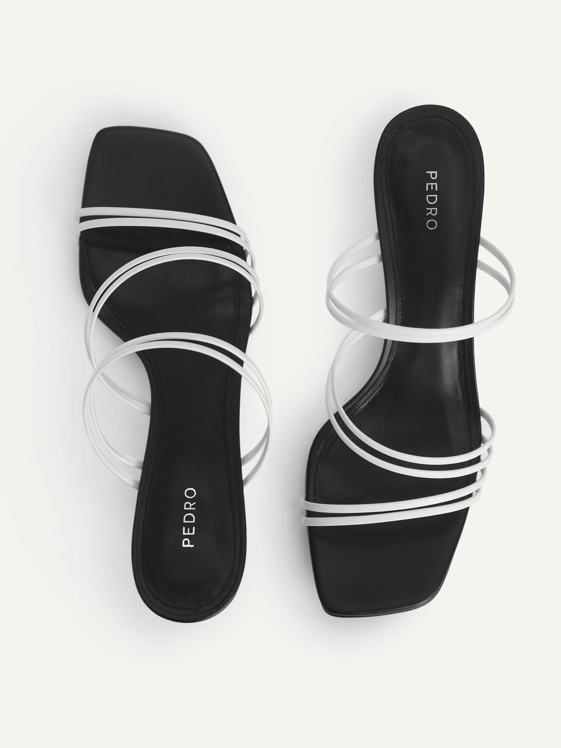 Strappy Heeled Sandals, White, hi-res