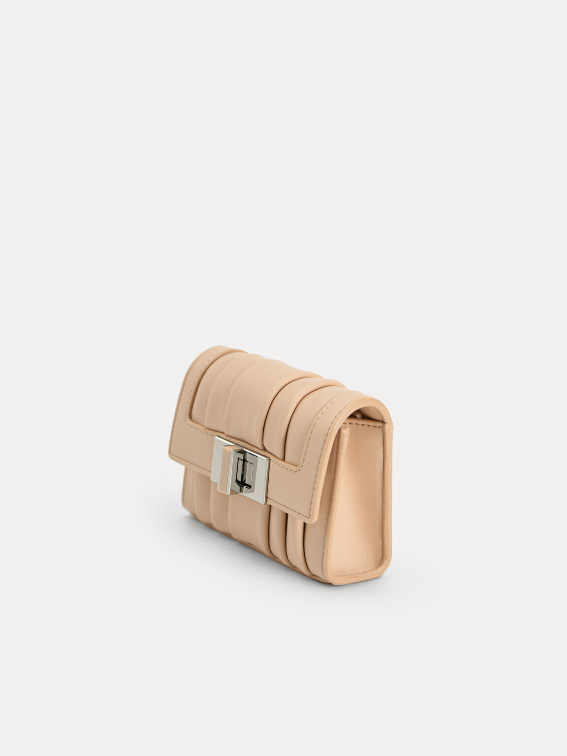 Micro Pleated Shoulder Bag, Nude, hi-res