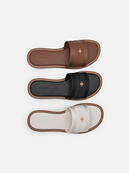 Slide Sandals, Black