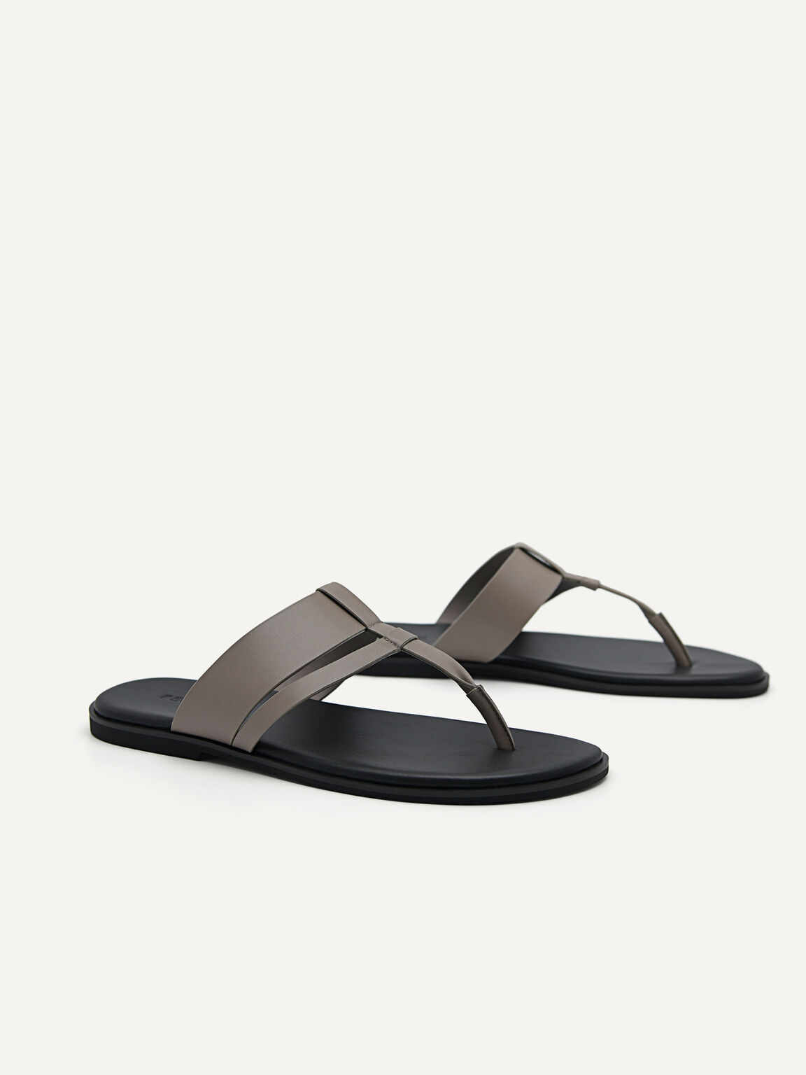 Grid Thong Sandals, Taupe