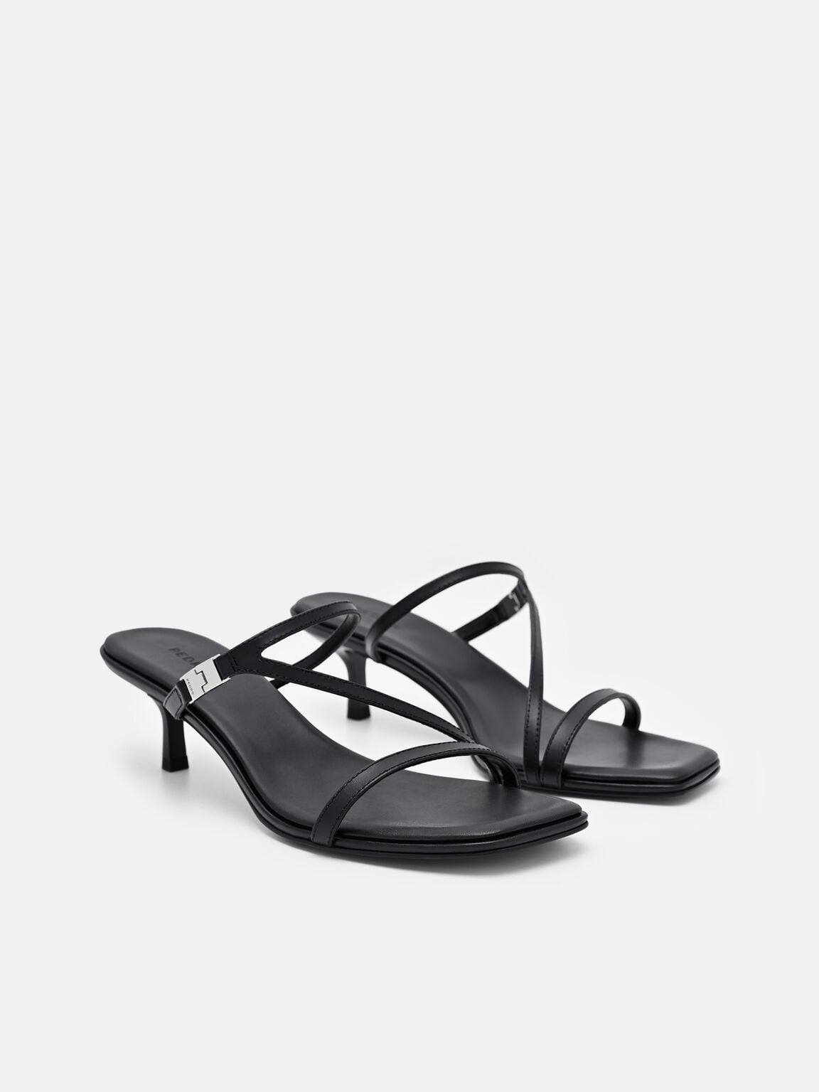 Jatte Leather Heel Sandals, Black